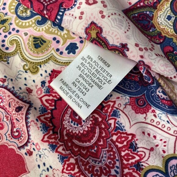 Cupcake and Cashmere Paisley Blouse Button Down Multicolor Feminine Boho Chic XS - Picture 7 of 12